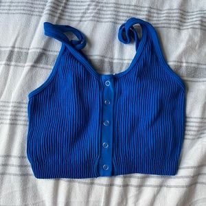 Aerie Real Good Royal Blue Snap Front Bra/Crop Top